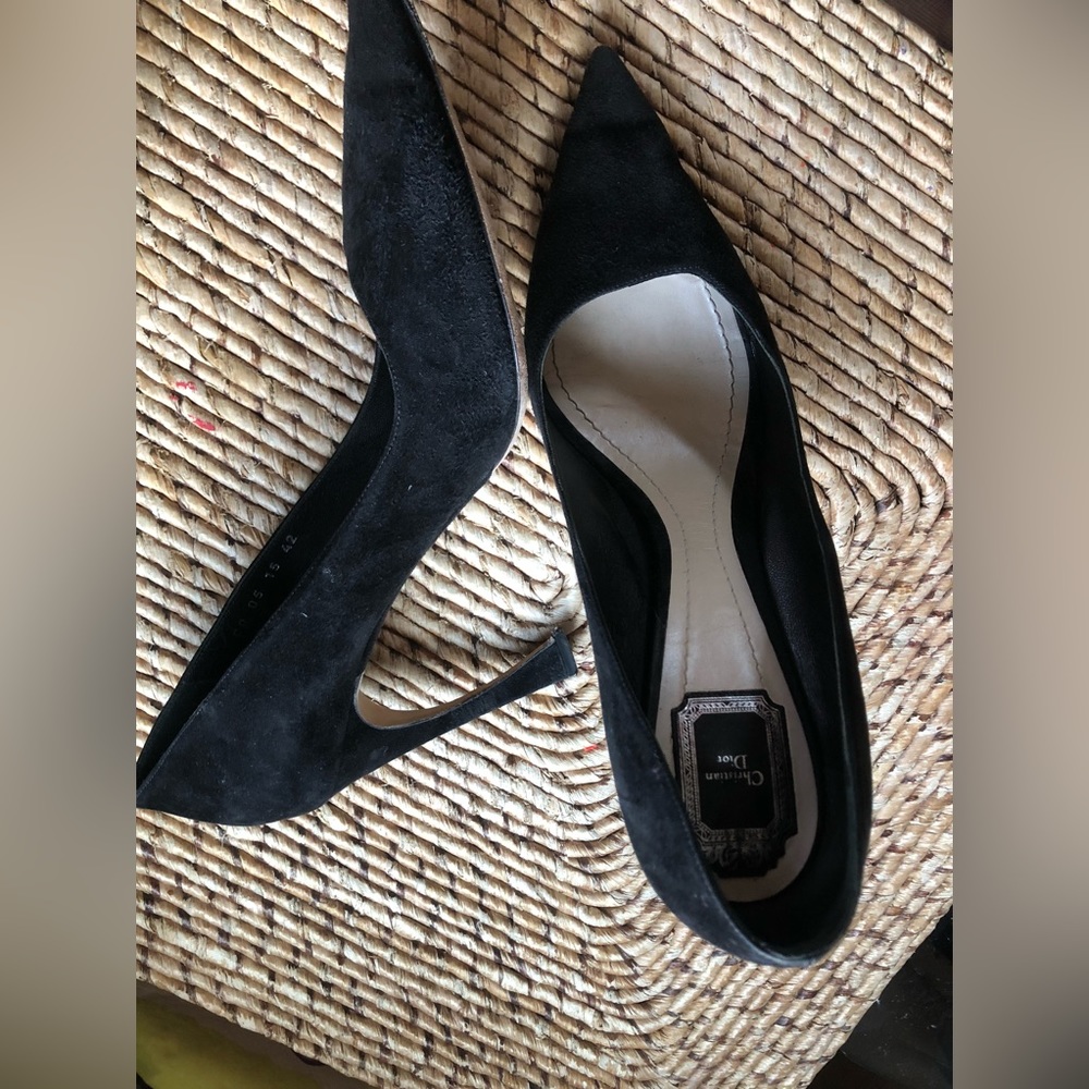 Christian Dior black suede heels